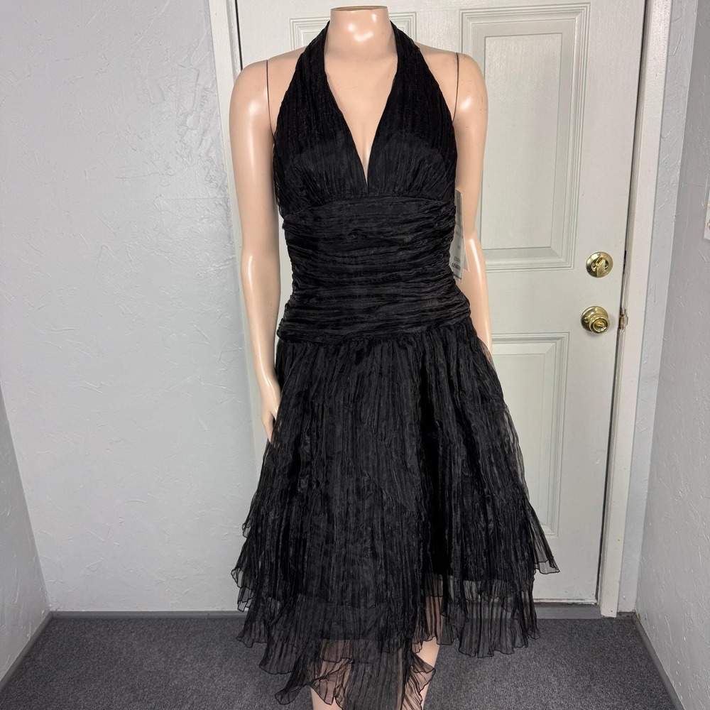 Vintage NOS Y2K 90s Bari Jay Dress 4 Prom Party Formal Evening Halter U3-22